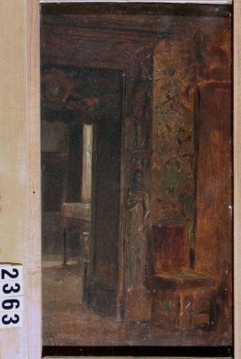 pictură de șevalet - Aman, Theodor; Interior din atelierul pictorului