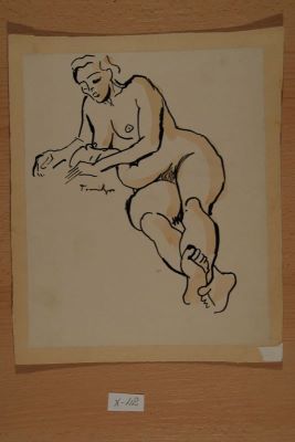 desen - Tonitza, Nicolae; Nud șezând