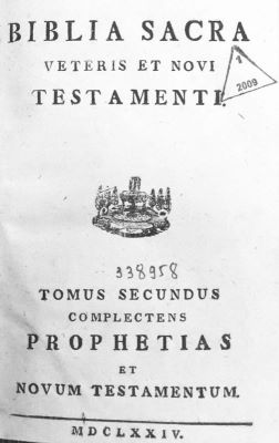 carte veche; Biblia Sacra