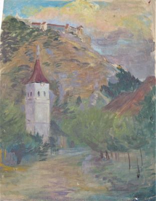 pictură de șevalet - Satmary, Alexandru Carol; Dealul cetății