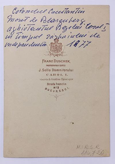 fotografie sepia - Duschek, Franz; colonelul Constantin Moret de Blaremberg
