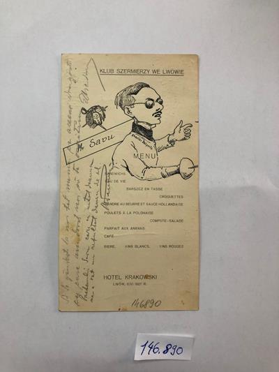 Atelier polonez?; Meniu de la o recepție dată în cinstea lui Mihai Savu