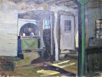 pictură de șevalet - Satmary, Alexandru Carol; Interior țărănesc