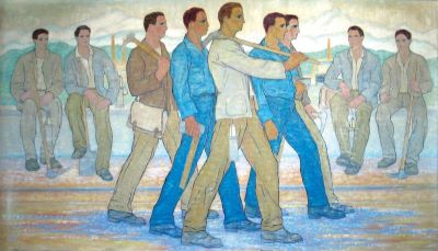 tempera cu cazeină - Mattis-Teutsch, Hans; Abataj