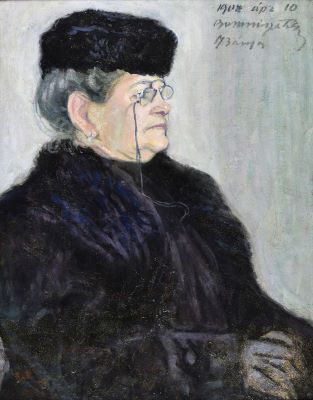 pictură de șevalet - Boromisza, Tibor; Portretul doamnei Buday/ Femeie cosând (verso)