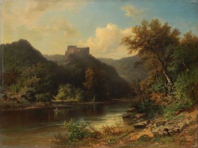 pictură de șevalet - Brodszky, Sándor; Cetatea Saskő