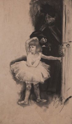 gravură - Legrand, Louis August Mathieu; Prima lecție de balet