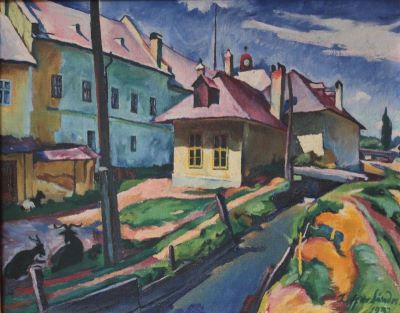 pictură de șevalet - Ziffer, Sándor (Alexandru); Stradă din Baia Mare