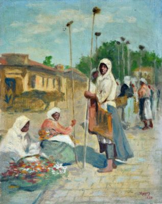 pictură de șevalet - Mogoș-Petrescu, Nicolae; Chivuțe