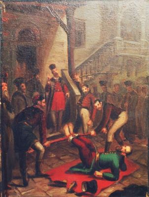pictură de șevalet - Pompilian, Gheorghe (George) Ioachim; Bătaia la tălpi