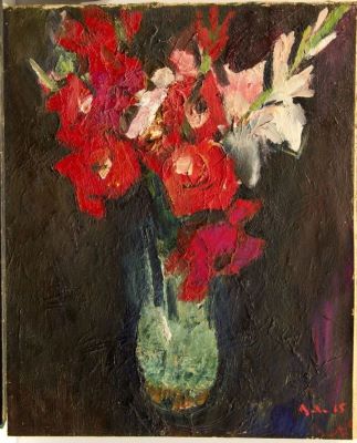 pictură de șevalet - Baba, Corneliu; Vas cu flori (Gladiole)