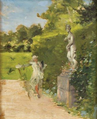 pictură de șevalet - Aman, Theodor; Plimbare în parc