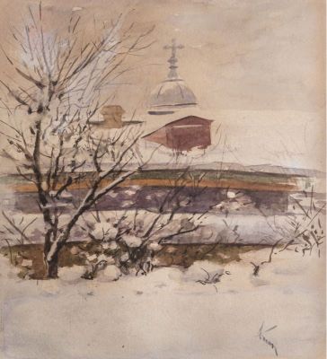 acuarelă - Aman, Theodor; Iarna