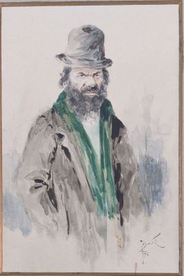 acuarelă - Jiquidi, Constantin; Portret de evreu