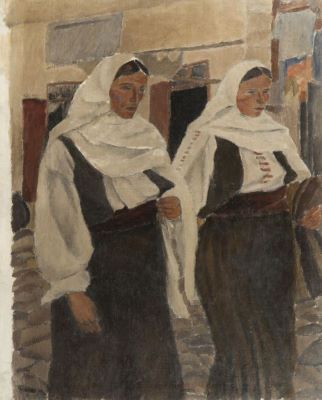 pictură de șevalet - Dimitrescu, Ștefan; Două țărănci