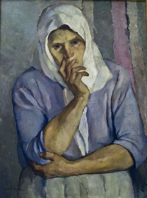 pictură de șevalet - Băeșu, Aurel; Portret de țărancă