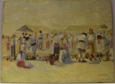 pictură pe șevalet - Chirovici, Gheorghe; Târg la Olănești