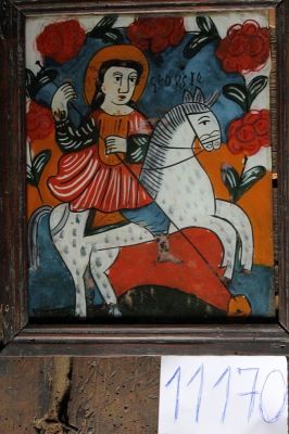 icoană pe sticlă - anonim; Sfantul Gheorghe