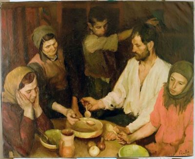 pictură de șevalet - Baba, Corneliu; O cină