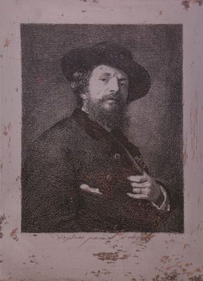 gravură - Aman, Theodor; Autoportret