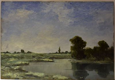 pictură de șevalet - Ionescu, Gheorghe Doru; Malul Lacului