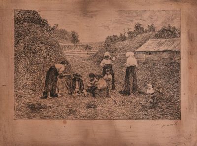 gravură - Aman, Theodor; Scenă rustică