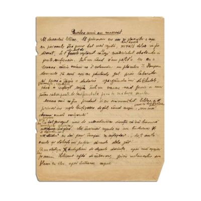 manuscris - Mircea Eliade; Povestea unui om nenorocit