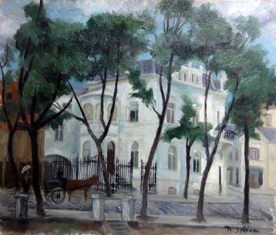 pictură de șevalet - Stoica, Gheorghe; Case pe chei