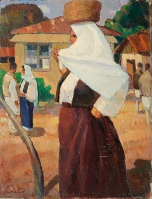 pictură de șevalet - Șirato, Francisc; Întoarcerea de la târg (studiu)