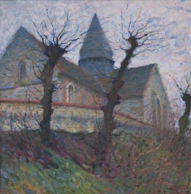 pictură de șevalet - Mützner, Samuel; Biserica din Giverny