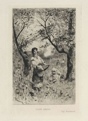 gravură - Aman, Theodor; După urzici