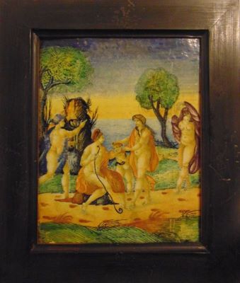 placă decorativă; Judecata lui Paris