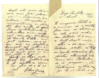 scrisoare - Groza, Elena; Groza Elena către fratele ei, dr. Mureșianu Aurel