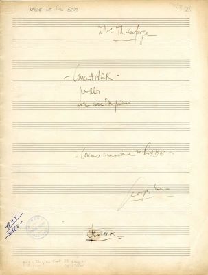 Partitură muzicală - George Enescu; ”Concertstück pour alto avec acc[ompagnemen]t de piano”