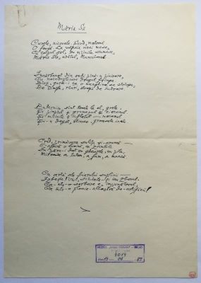 manuscris - Crevedia, N.; Măria Sa
