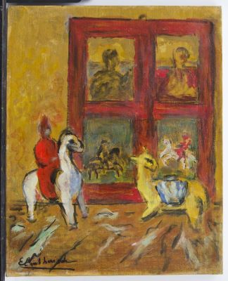 pictură de șevalet - Eleutheriade, Micaela; Călărețul roșu