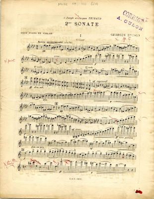 Partitură muzicală - George Enescu; 2me Sonate pour piano et violon [op. 6]