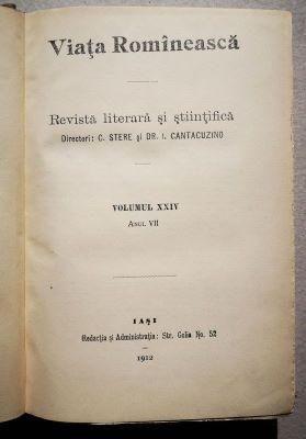 revistă; VIAȚA ROMÎNEASCĂ, Anul VII, vol. XXIV,  nr. 1, 2, 3