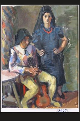 pictură de șevalet - Iser, Iosif; Arlechin și spaniolă