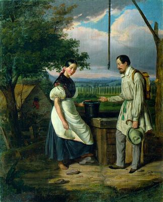 pictură de șevalet - Rosenthal, Constantin Daniel; Scenă la fântână