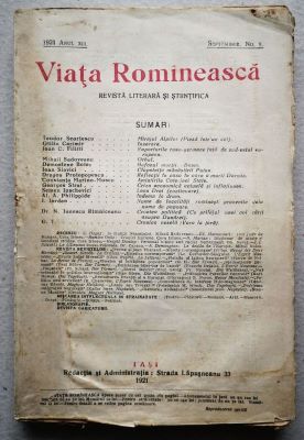 revistă; VIAȚA  ROMÎNEASCĂ, Anul XIII, nr. 9