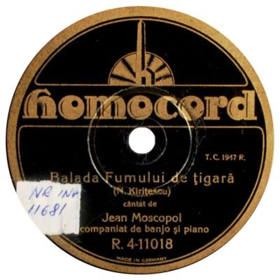 Homohpon Company GMbH; Disc orizontal din ebonită, cu riluri normale