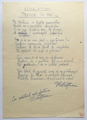 manuscris - Eftimiu,Victor; Precum în mai