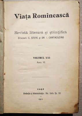 revistă; VIAȚA ROMÎNEASCĂ, Anul VI, vol. XXI,  nr. 4, 5, 6