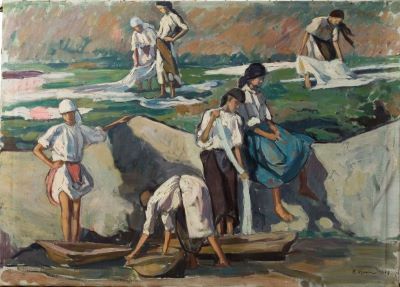 pictură de șevalet - Maniu-Mützner, Rodica; Spălătorese