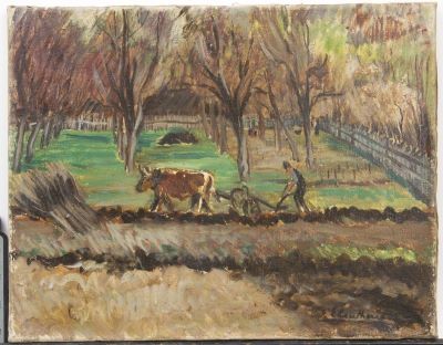 pictură de șevalet - Eleutheriade, Micaela; La arat