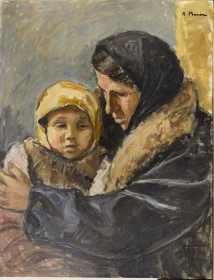 pictură de șevalet - Maniu-Mützner, Rodica; Mamă cu copil