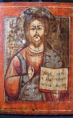 Icoană pe lemn - iconari; Isus Hristos Pantocrator