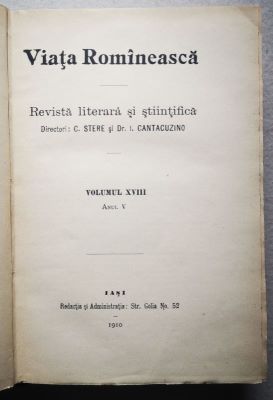 revistă; VIAȚA ROMÎNEASCĂ, Anul V, vol. XVIII, nr. 7, 8, 9