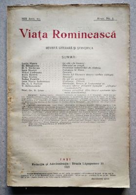 revistă; VIAȚA ROMÎNEASCĂ, Anul III, nr. 3
